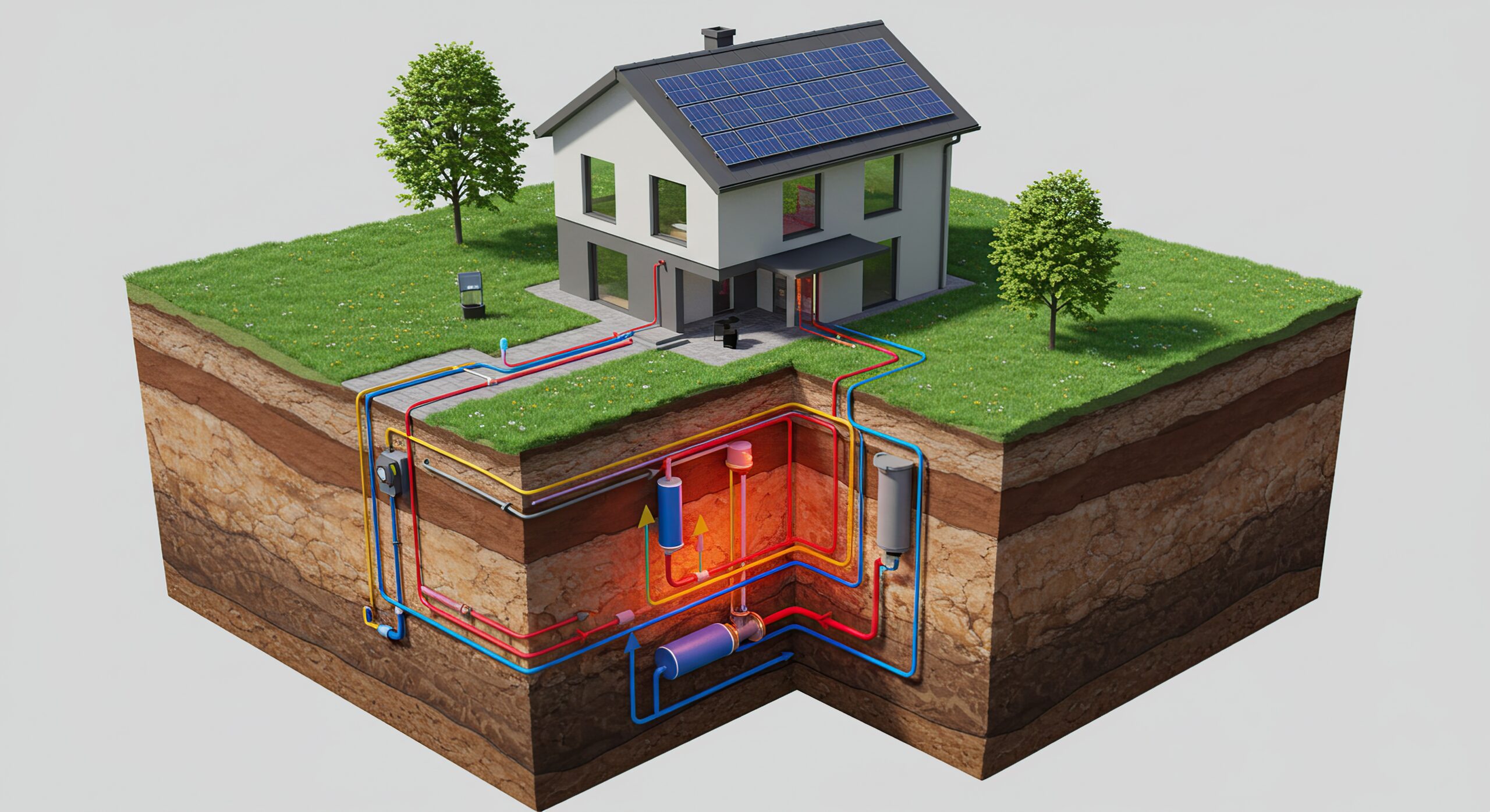 geothermal system heats and cools by harnessing the earth's natural power